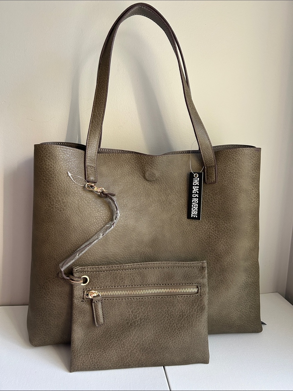 NWT Lucky Brand Reversible Faux Leather Tote